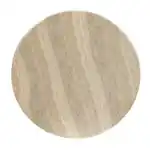 Top view of the Patrizia 36-inch Round Coffee Table surface, clearly displaying the seamless faux travertine pattern and circular shape of the durable concrete tabletop.