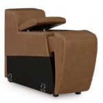 magic man brown leather power reclining sectional sofa storage console module