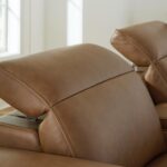 magic man brown leather power reclining sectional sofa reclining adjustable headrest part