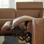 magic man brown leather power reclining sectional sofa reclining foot rest part