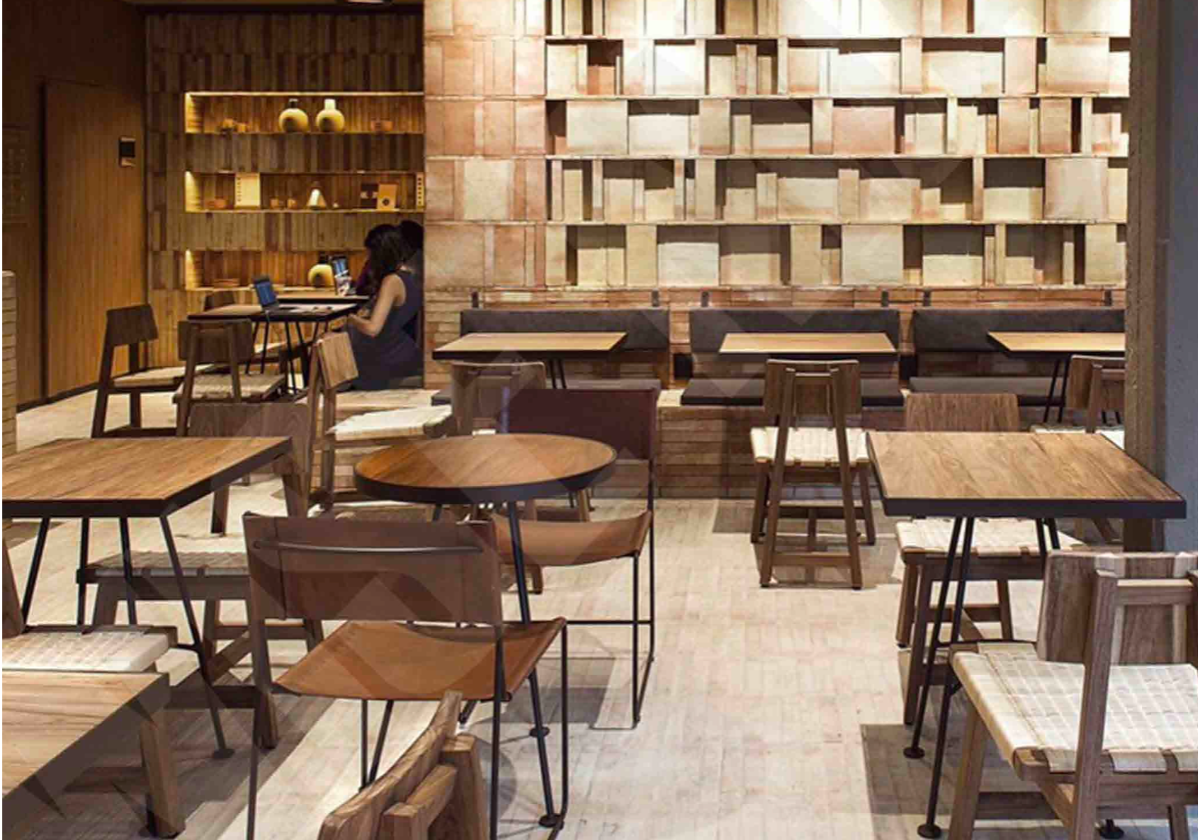 Solid wood and HPL contract dining tables for restaurants and cafes — European commercial dining furniture Florida