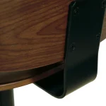Black metal back support on Alex brown adjustable bar stool
