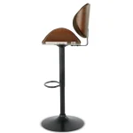 Side view of Alex adjustable bar stool with curved seat and back