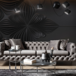 New Scala 3-Seater Chesterfield Sofa in Micro Velvet with customizable metal legs in silver, gold, and black.