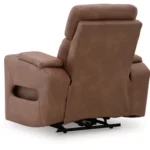 Clean-Slate Power Recliner with Adjustable Headrest – Caramel