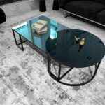 cruz coffee table 2 pcs, modern coffee table, black coffee table, mirror coffee table, modern coffee table, modern coffee table tampa