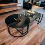 cruz coffee table 2 pcs, modern coffee table, black coffee table, mirror coffee table, modern coffee table, modern coffee table tampa