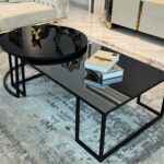 cruz coffee table 2 pcs, modern coffee table, black coffee table, mirror coffee table, modern coffee table, modern coffee table tampa