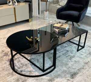 cruz coffee table 2 pcs, modern coffee table, black coffee table, mirror coffee table, modern coffee table, modern coffee table tampa