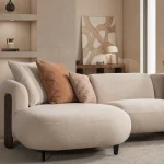 Harper modern sectional sofa with left chaise, curved design and deep seating