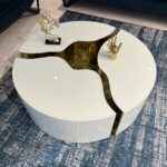 italian coffee table white & Gold