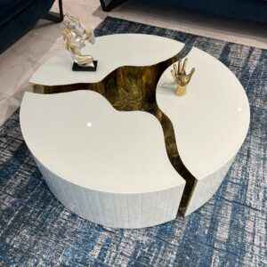 italian coffee table white & Gold