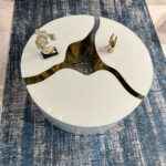italian coffee table white & Gold