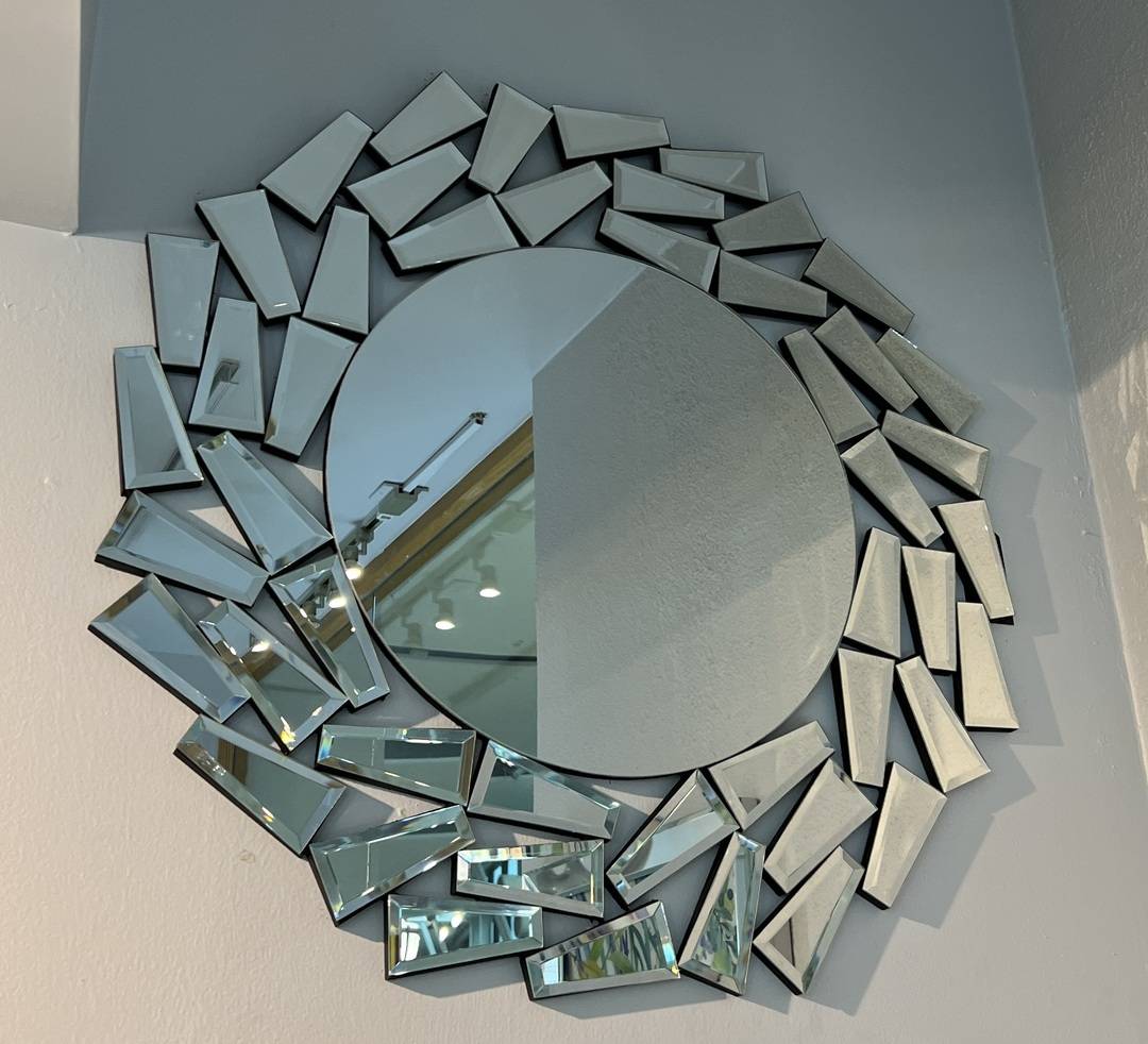 italian round wall mirror, modern mirror, living room mirror, entryway mirror, bathroom mirror, decoration for hallway, bathroom, living room, bedroom, frame, ornament