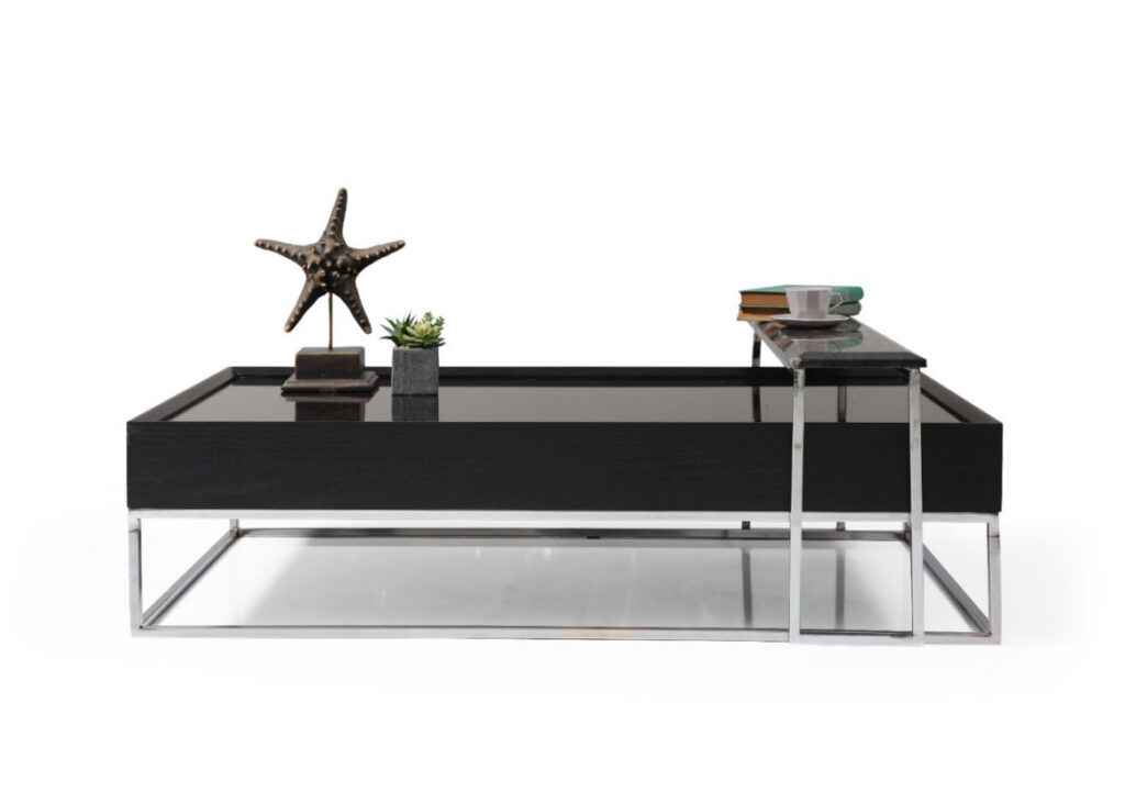 Crown Black Coffee Table 2 Pcs