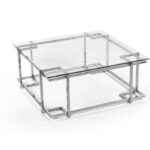 stainless steel glass coffee table