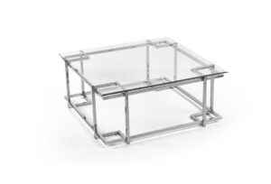 stainless steel glass coffee table