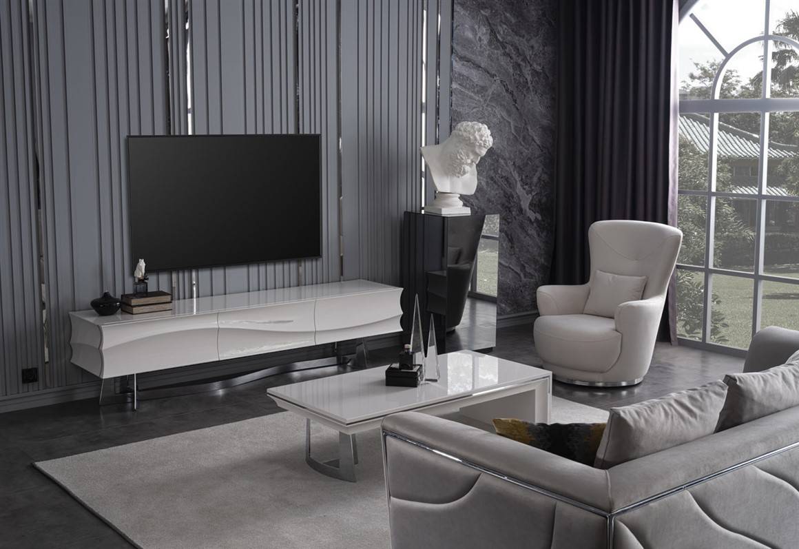 white modern coffee table