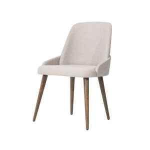 Millenium Modern Dining Chair in beige fabric with wooden legs
