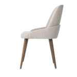 Millenium Modern Dining Chair in beige fabric with wooden legs