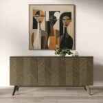 Wenge color buffet sideboard with modern design. main