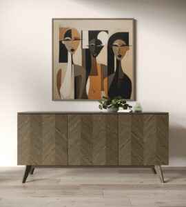 Wenge color buffet sideboard with modern design. main