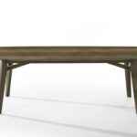 Rectangular wenge color ash veneer dining table.