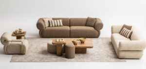 Modern living room furniture in Tampa with a stylish and contemporary design.