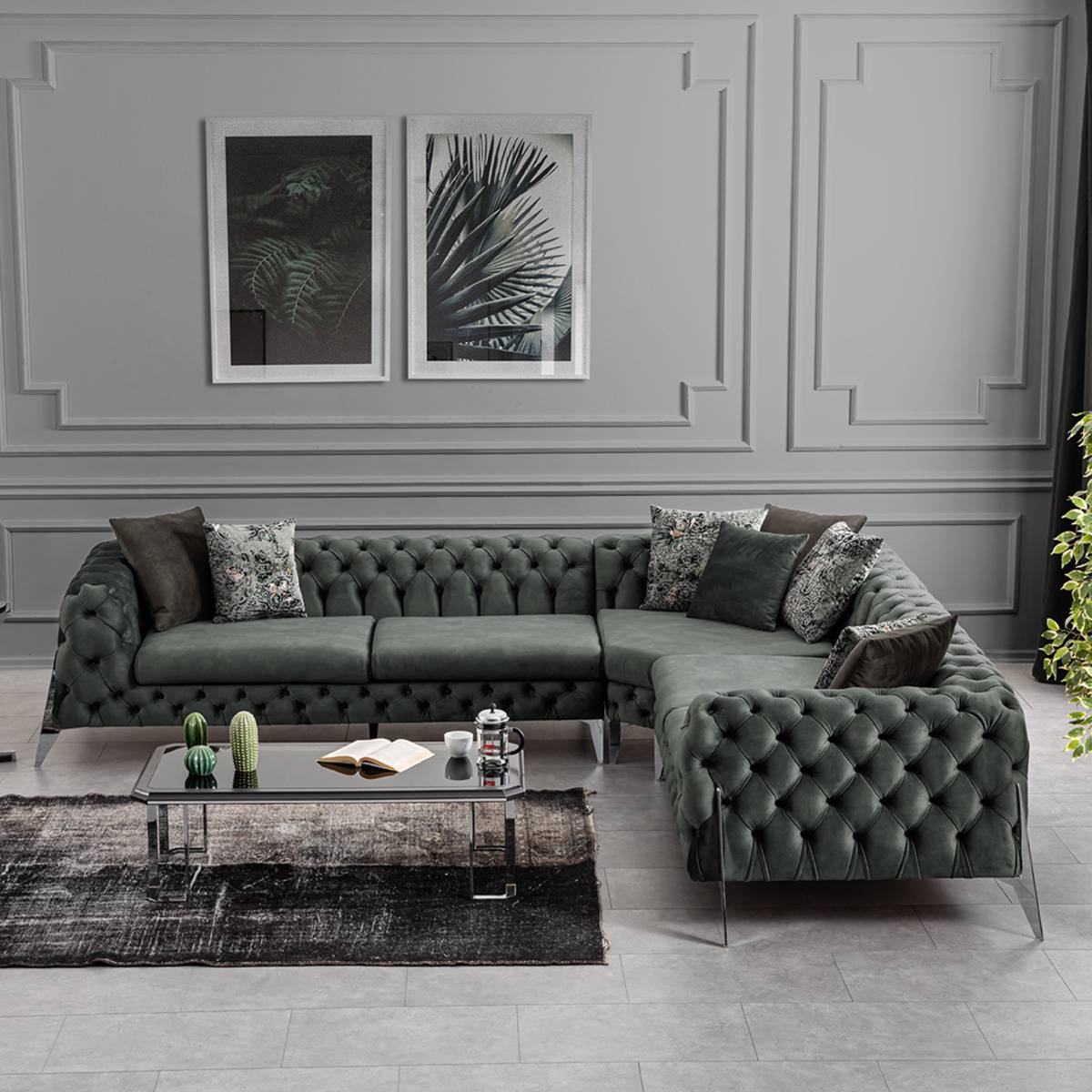 Green Nirvana Sectional Sofa – Luxurious Customizable Seating in Tampa