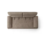 Light brown loveseat with adjustable backrest - Paris customizable modern chenille 2-seater couch at Deluxe Home Decor & Furniture in Tampa, FL.
