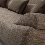 Light brown sofa with adjustable backrest - Paris customizable modern chenille couch at Deluxe Home Decor & Furniture in Tampa, FL.