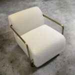 puffy armchair, puffy chair, chair, modern armchair, modern chair tampa, white chair, white armchair, tampa armchair, armchair, brush gold armchair