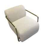 puffy armchair, puffy chair, chair, modern armchair, modern chair tampa, white chair, white armchair, tampa armchair, armchair, brush gold armchair