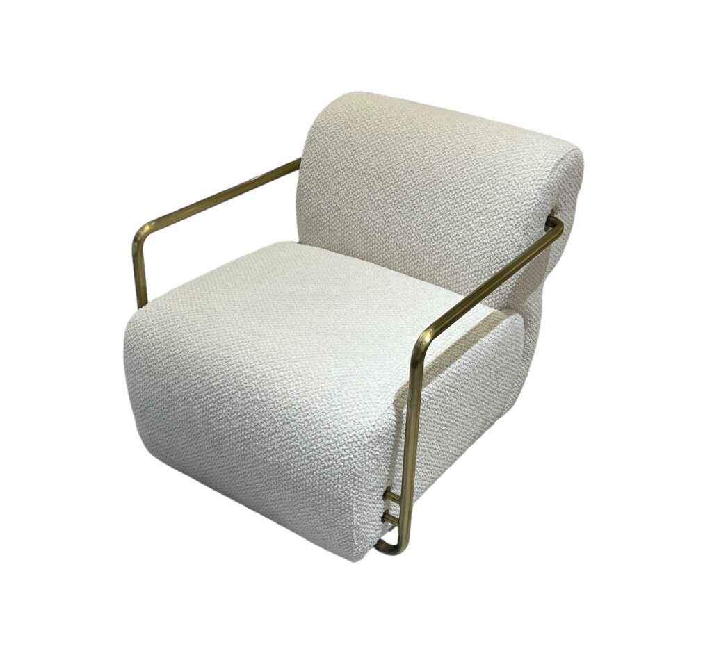 chair, chair, modern armchair, modern chair tampa, white chair, white armchair, tampa armchair, armchair, brush gold armchair