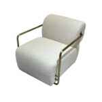 chair, chair, modern armchair, modern chair tampa, white chair, white armchair, tampa armchair, armchair, brush gold armchair
