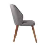 Rox Modern Dining Chair in gray fabric with wooden legs