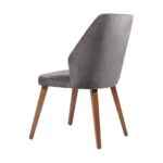 Rox Modern Dining Chair in gray fabric with wooden legs
