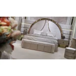 Elegant Royal queen bedroom set with LED headboard, nightstands and bench