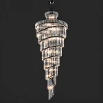 Spiral 11 ft black crystal foyer chandelier with premium K9 crystals