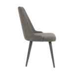 Style Modern Dining Chair in gray fabric with wooden legs