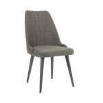 Style Modern Dining Chair in gray fabric with wooden legs
