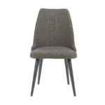Style Modern Dining Chair in gray fabric with wooden legs