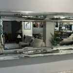rectangular mirror, modern mirror, tampa mirror, luxury mirror, stripped mirror