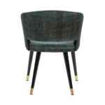Touch Modern Dining Chair in green fabric with wooden legs
