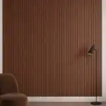 walnut pvc wall panel modern living room installation