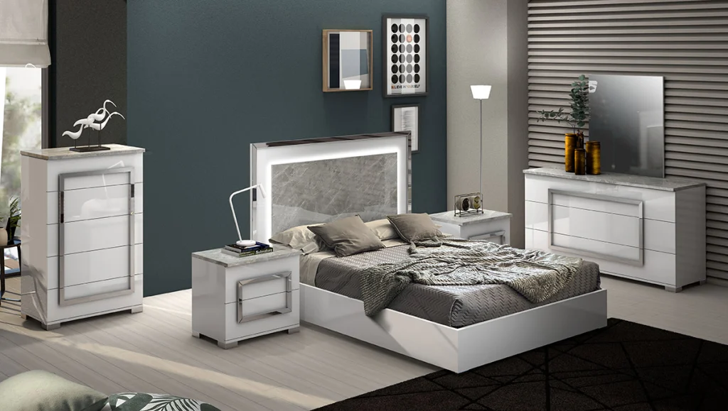 white modern bedroom set