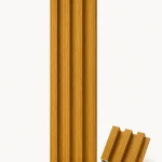 WPC fluted wall panel oak 6 x 114 inch product and profile view